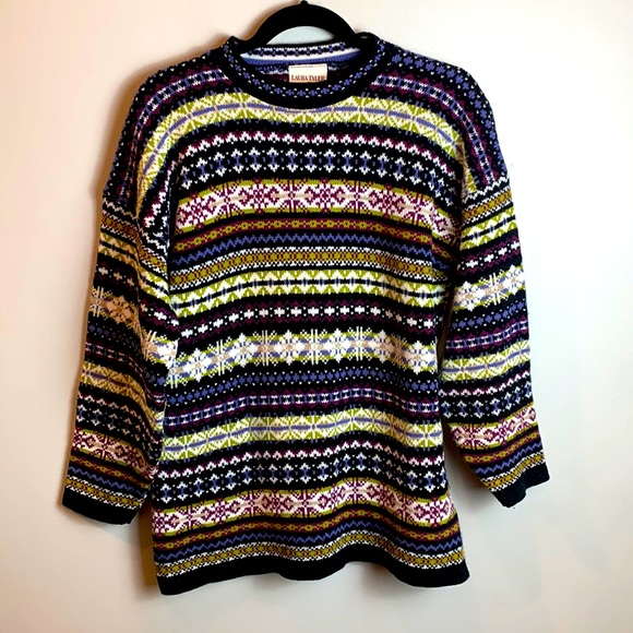 Laura Tyler Vintage Fair Aisle Sweater Oversized - Picture 1 of 8